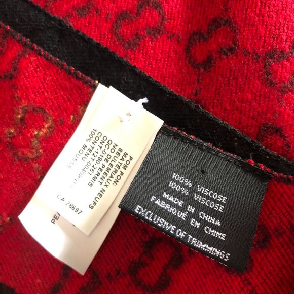 Gucci Black and Red Winter Scarf - Picture 8 of 8